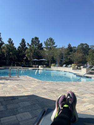 Pool area on a sunny day