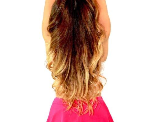 obsessed with this beauties ombre, cut and curls...