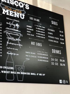 Right side close up menu