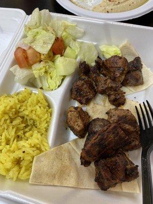 Lamb shish kebab plate