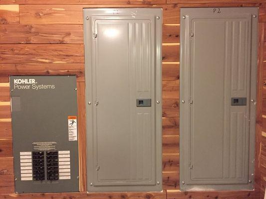 Kohler Power Systems panel complete for the cellar.