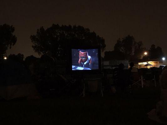 Watching movie at the park: Inside Out 8/26/17