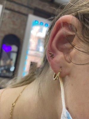 High lobe piercing