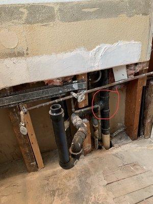 Fixing handyman's plumbing work. Hiring a licensed plumber and you won't get these types of plumbing issues.