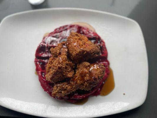 Red Velvet Chicken and Waffle