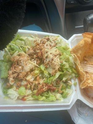 Supposed to be a taco salad with grilled chicken