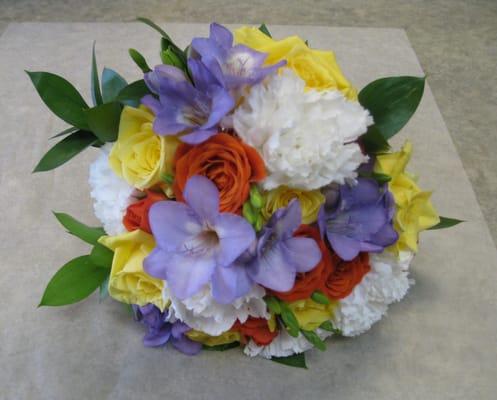 Multi-color, hand-tied summer bouquet