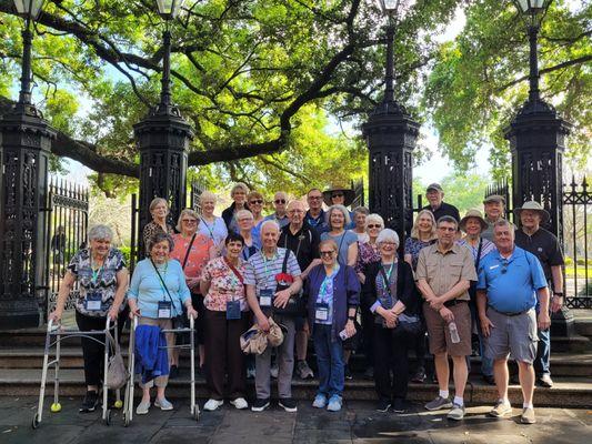 Travelers on our New Orleans tour at Jackson Square in the French Quarter.