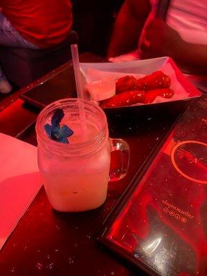 Sugarcane Colada and Chicken Wings (3.5/5 for the bev, 3.5/5 for the wings because they'll go fast)