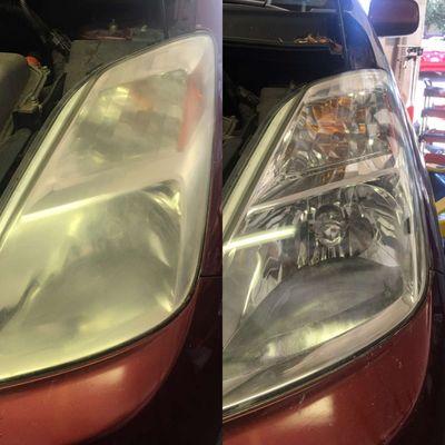 Foggy headlights? We'll light the way! With our new techniques, we can make them Iook brand new! Top Products, Top Techniques, Top Results