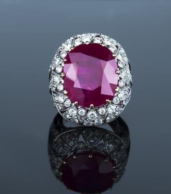 25ct Burmese Ruby in antique ring.