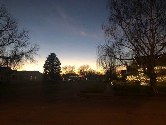 Late fall evening view from Spencer House.