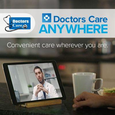 Get virtual urgent care fast with Doctors Care Anywhere. Available 8 a.m. - 10 p.m., seven days a week. https://doctorscare.com/anywhere/