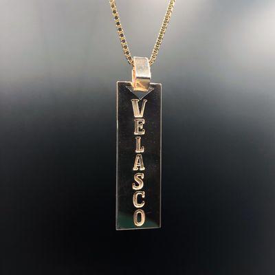 Custom name pendant in 14K