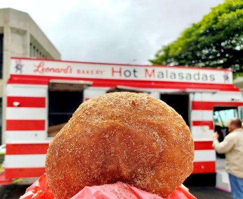 A day late for Fat Tuesday, so I'm getting my Malasada with Cinnamon Sugar today ($1.78 w/tax).