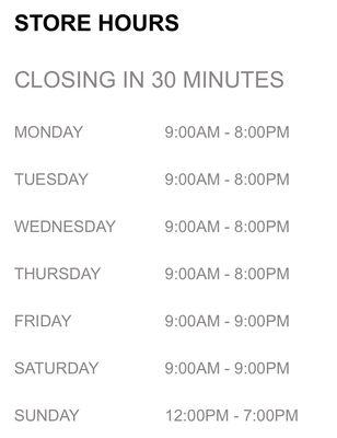 Store hours