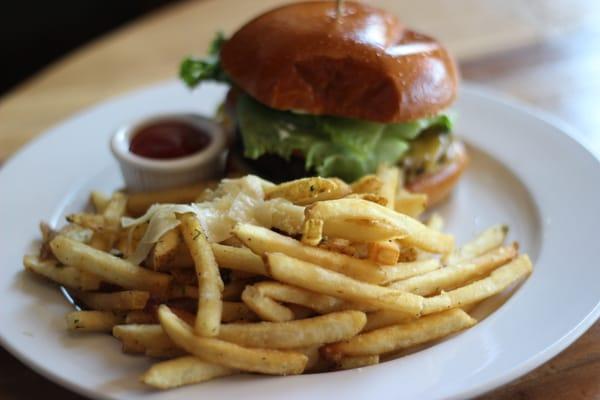 Garlic Parmesan fries at Packers Oyster Bar