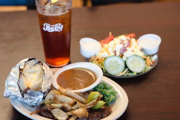 Hamburger steak with gravy