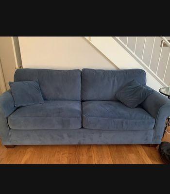 Purchased this beautiful blue preowned sofa from this business. The sofa was clean as new and of great quality.