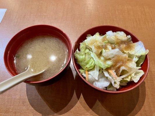 Miso Soup, salad