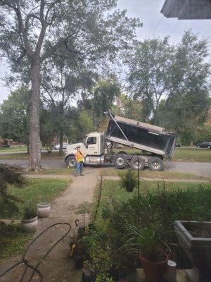 Dump truck severed fiber internet cable .