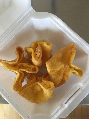 Crab Rangoon - 4/6 dumplings left.  Good but nothing spectacular