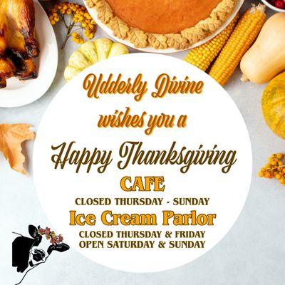 2022 Thanksgiving Hours