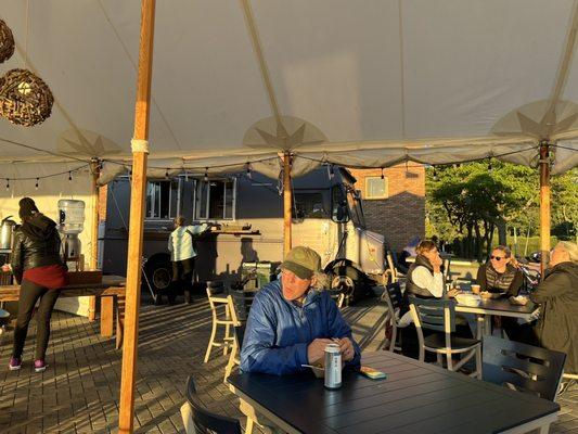 Food truck and seating area