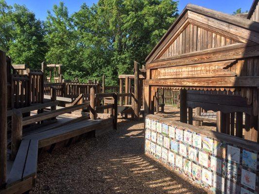 View inside the big kids side of the playground