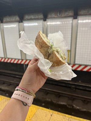 Scallion Cream Cheese on a Bagel