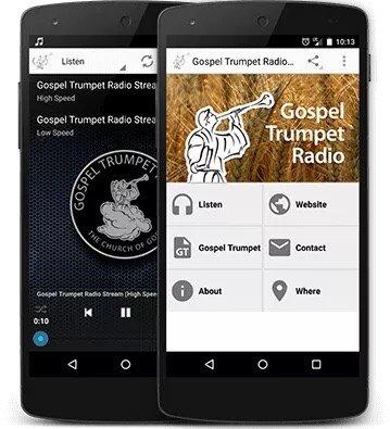 Gospel Trumpet radio app.