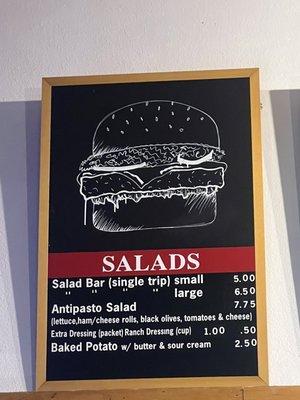 Menu salads