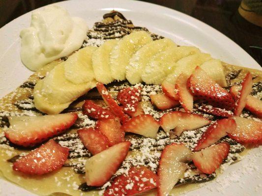 Strawberry Banana with Nutella crepe