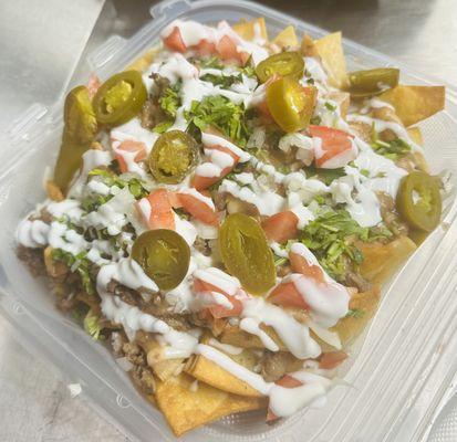 Asada nachos