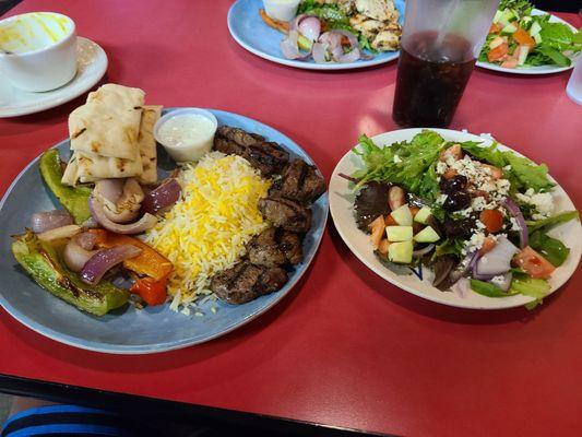 Beef Kabob with Greek Salad