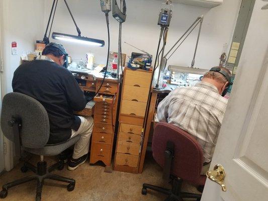 Our Bench Jewelers hard at work!