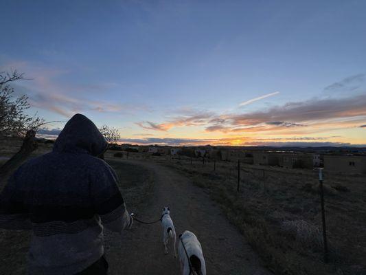 Sunset view from the trail on property.