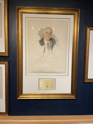 The unfinished portrait that was being painted when FDR died