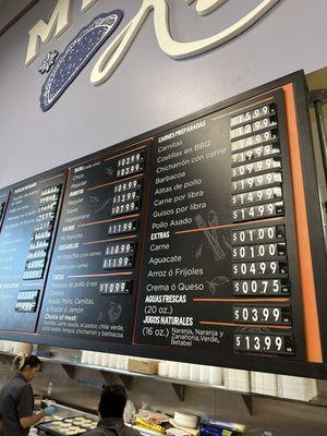 Taqueria menu