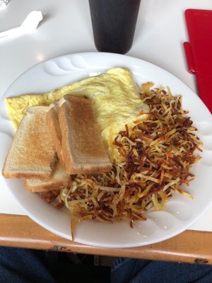 Good omelette, hashbrowns were terrible