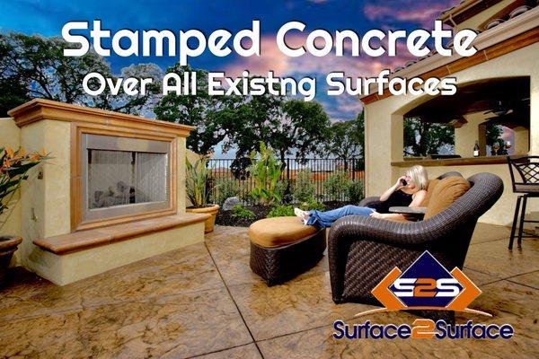 Surface 2 Surface Stamped Concrete over All Existing Surfaces