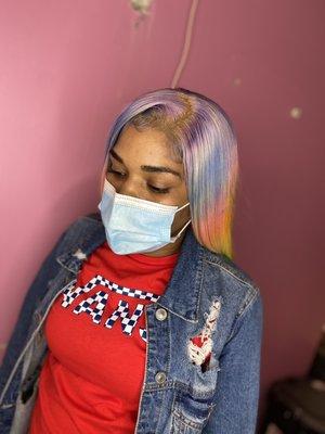 Multi Color Closure Wig