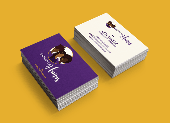 Brand & business card designs for Guerrilla Mamas