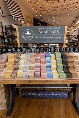 Variety of soap bars.