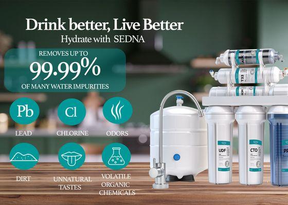 Unlock the power of pure, refreshing water with this 6 Stage Reverse Osmosis Under Sink Water Filter System.