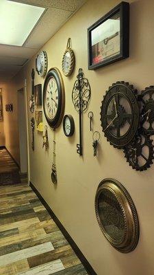 Hallway to the rooms. Just love the decor