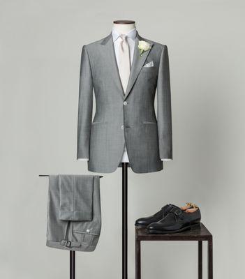 Custom wedding look in one place for $1999: Italian fabric suit + custom 100% cotton shirt + shoes handmade in Italy.