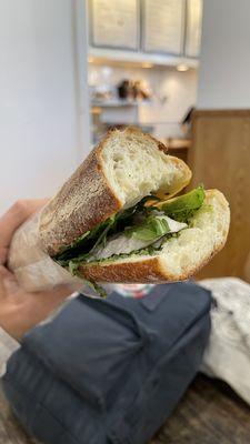 Chicken and arugula sandwich