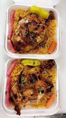 Chicken kabsa  Served with rice and salad