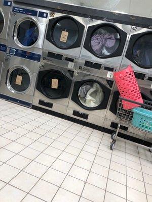 5 of the 20 dryers (in this row that are easy to get to) are out of service